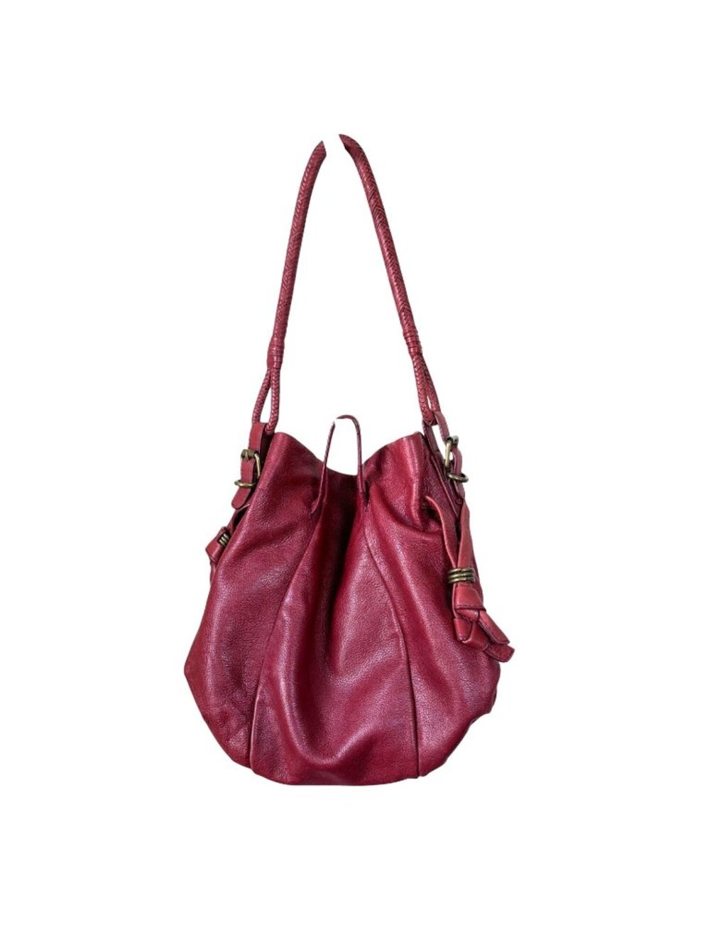 Elliott Lucca Wine Red Leather Shoulder Bag